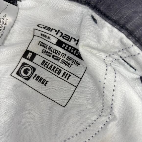Carhartt Force Mens Sz42 Bluish Gray Relaxed Fit Ripstop Cargo Work Short - Picture 4 of 7